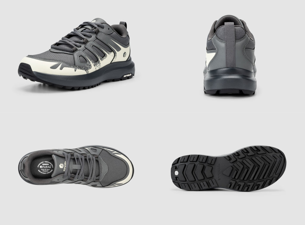 FitVille Men's Low - Top Sturdy Core Hiking Shoes V5 - 8