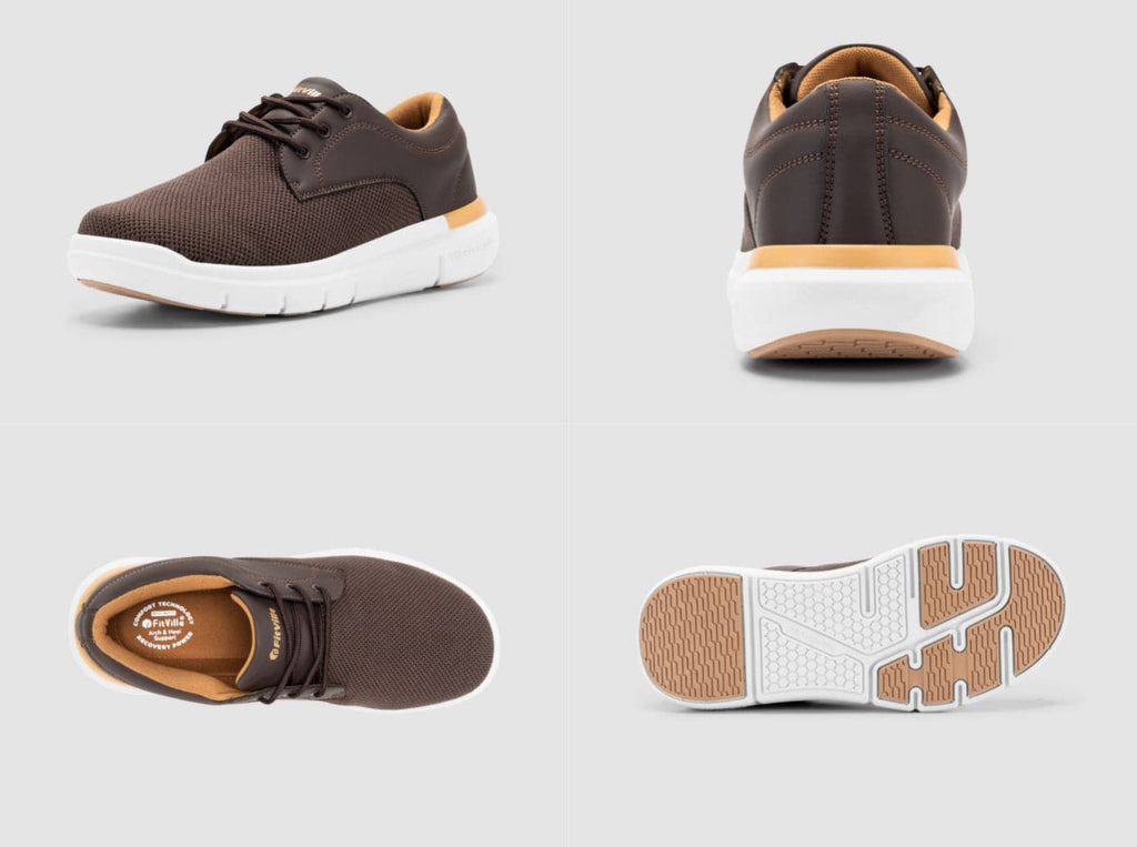 FitVille Men's BriskWalk Deluxe Lace - up Business Casual Sneaker V2 - 7