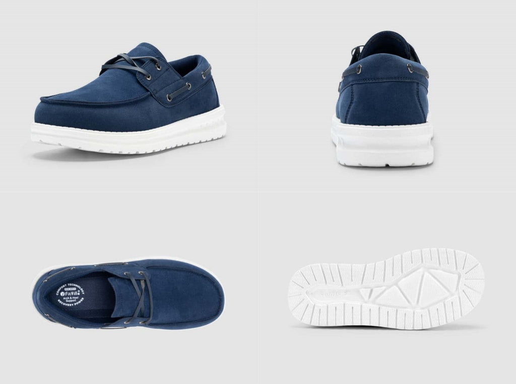 FitVille Men's Coastline Slip - On Boat Shoes V1 - 13