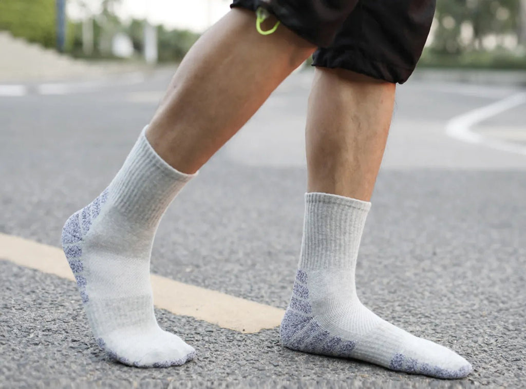 FitVille Men's Mid - Calf Athletic Socks 3 - Pair Bundle - 4