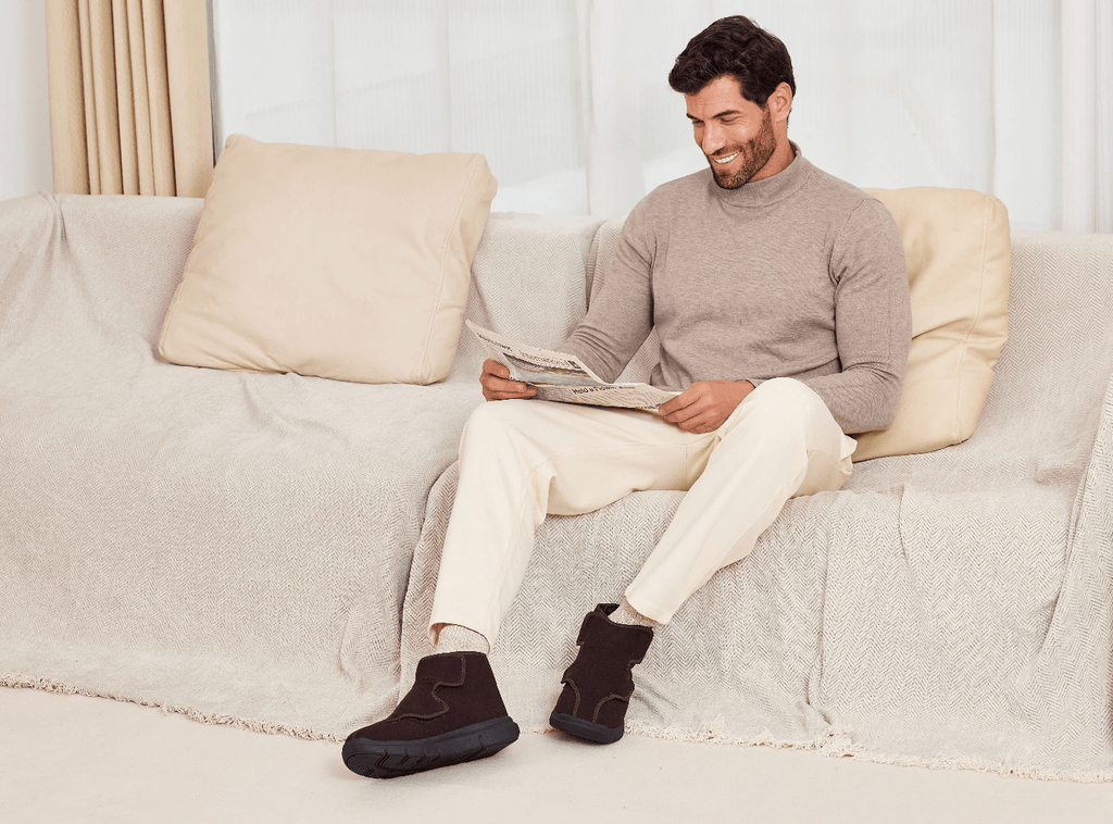 FitVille Men's EasyTop Diabetic Winter Boots V2 - 12