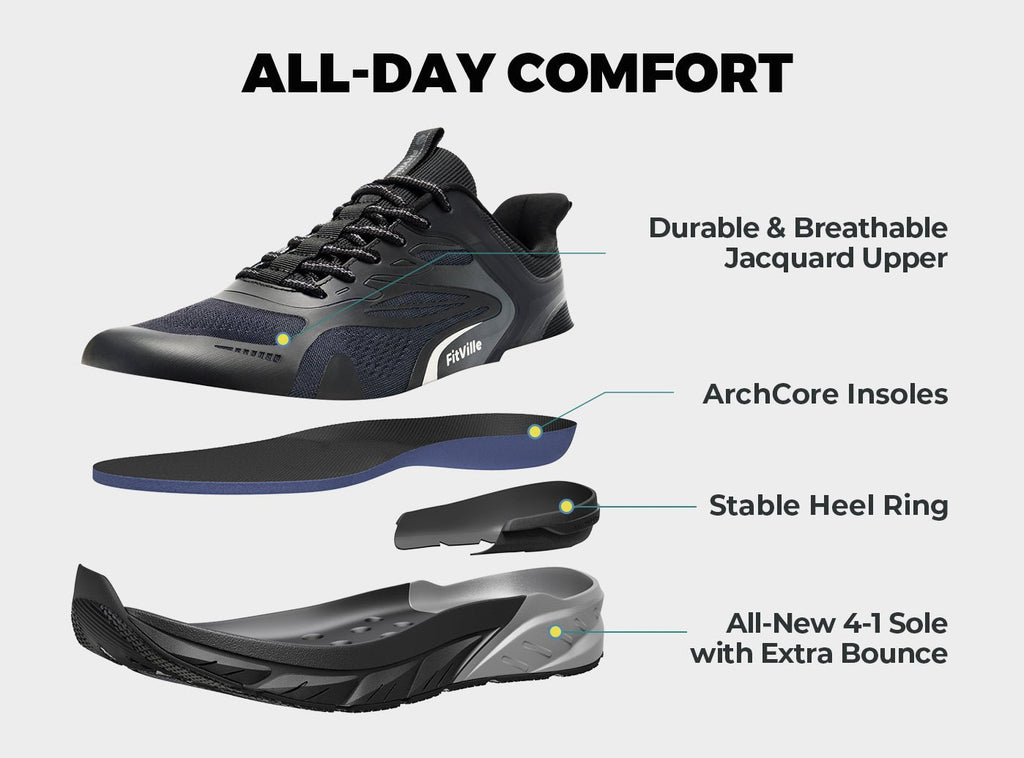 FitVille Men's Rebound Neo Walking Shoes V3 - 5