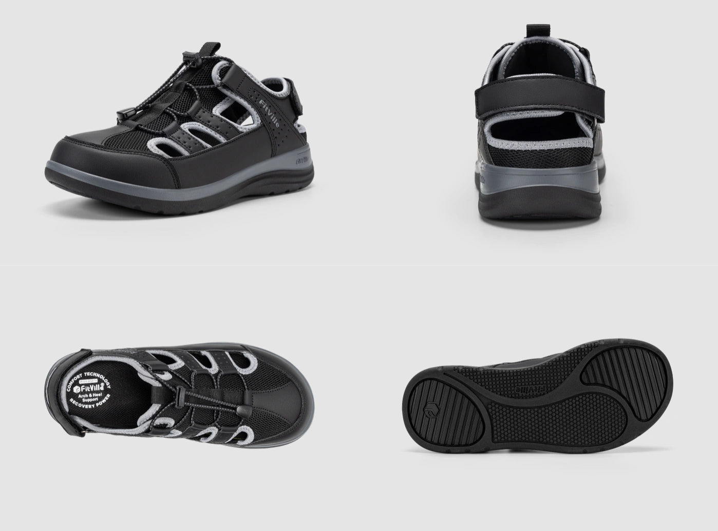 FitVille Women's FlexiWalk Sandal V3 | Wide Fit Arch Support