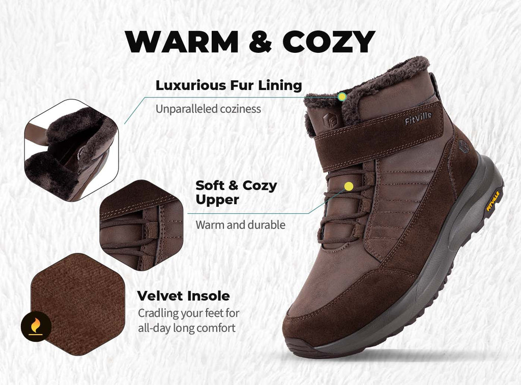 FitVille Men's CozyCore Winter Boots V8 - 15