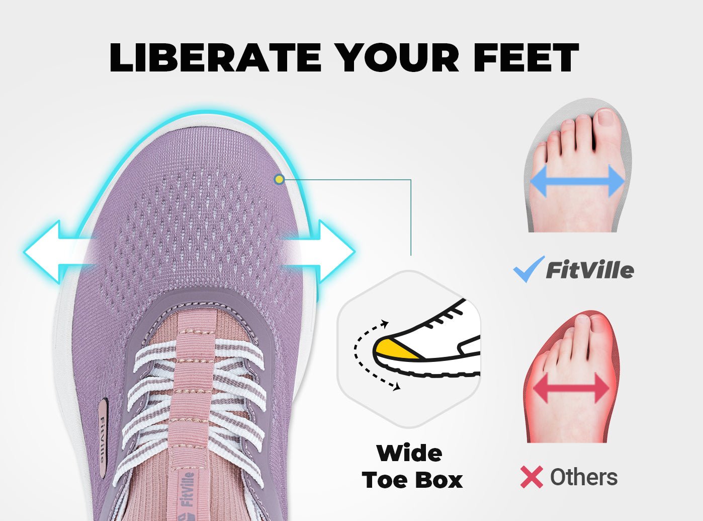 FitVille Women's ZephyrLite Walking Shoes V1 | Slip-On