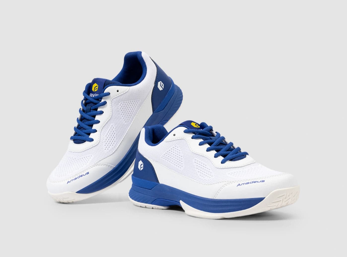 FitVille Amadeus White Blue‎ Mesh Athletic Running Walking Shoes Mens 9EW Wide Tennis & Pickleball Shoes Court Amadeus V1 | FitVille main image 3