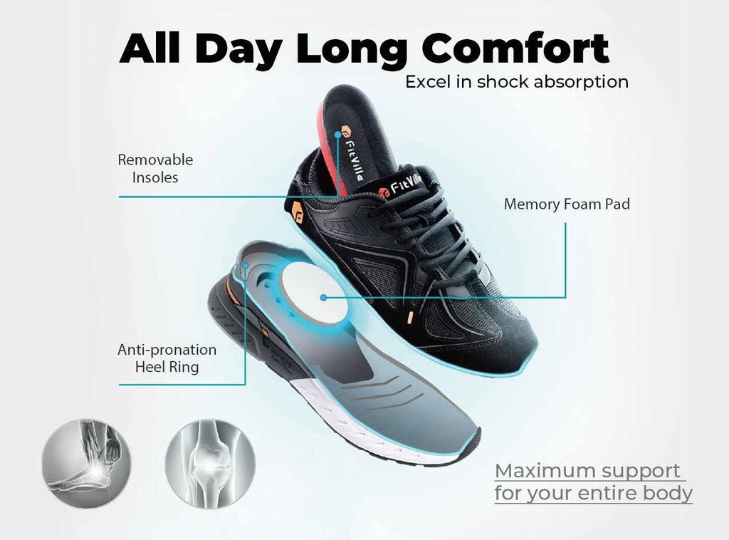 FitVille Men's Rebound Core Walking Shoes V1 - 5