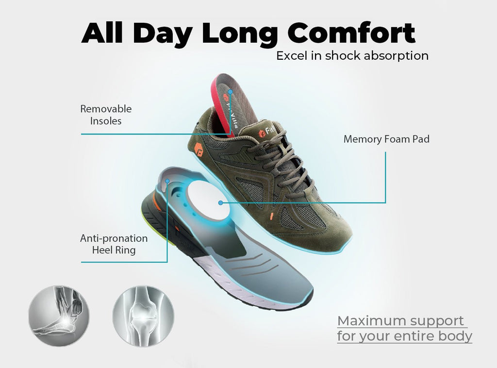 FitVille Men's Rebound Core Walking Shoes V1 - 12