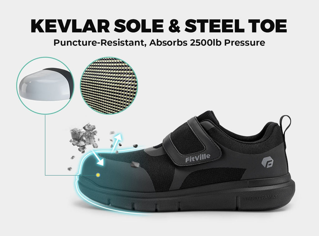 FitVille Men's Strap ToeShield Safety Shoes V1 - 3