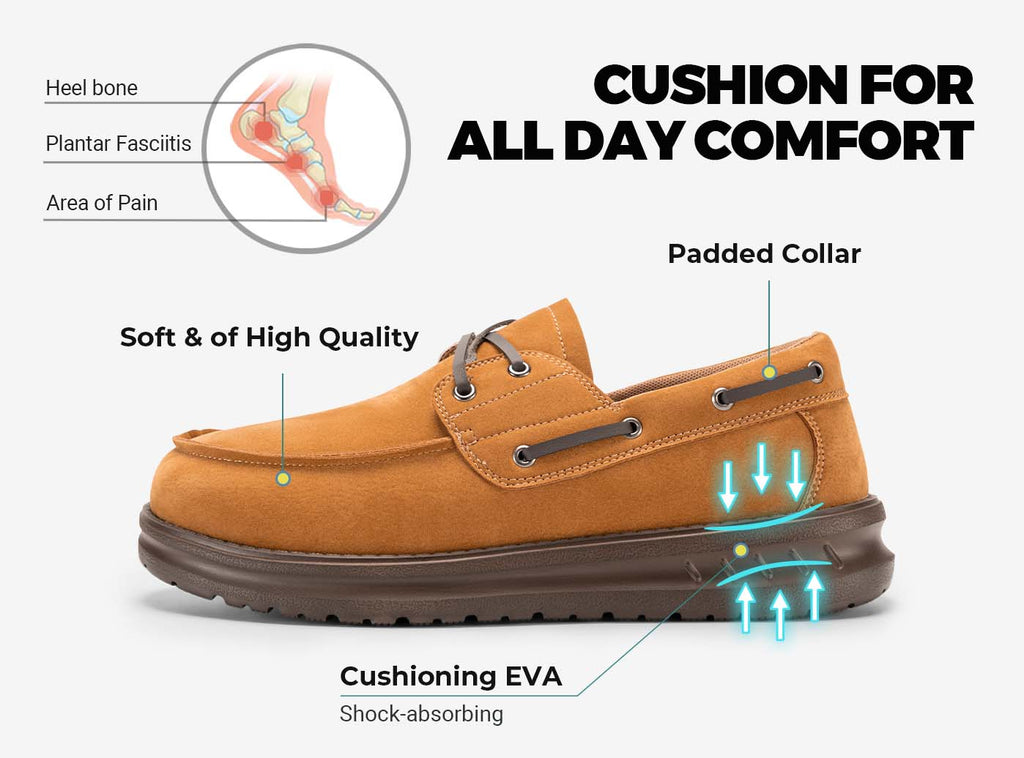 FitVille Men's Coastline Slip - On Boat Shoes V1 - 11