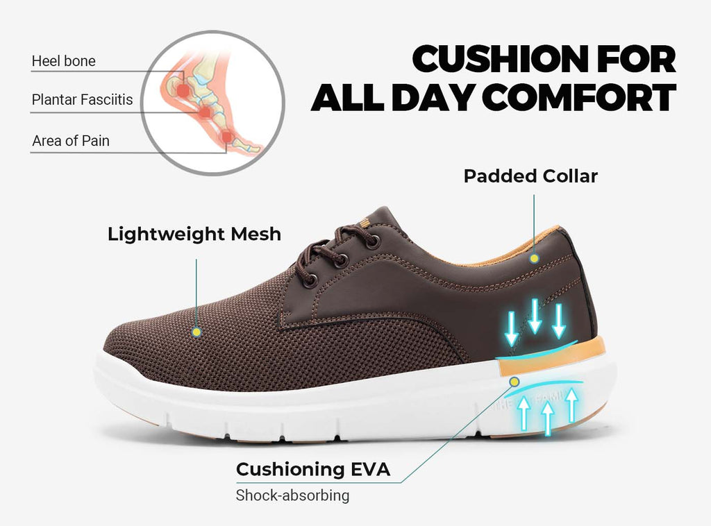 FitVille Men's BriskWalk Deluxe Lace - up Business Casual Sneaker V2 - 4