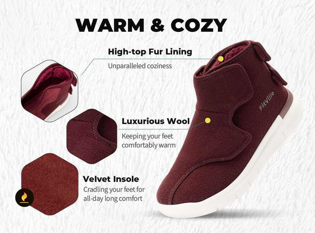 FitVille Women's EasyTop Diabetic Winter Boots V2 - 23