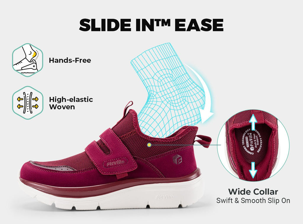 thumbnail image 2 of FitVille Women's Wide Walking Shoes - Max Cushion Sneakers For Flat Feet & Plantar Fasciitis 2 of 9